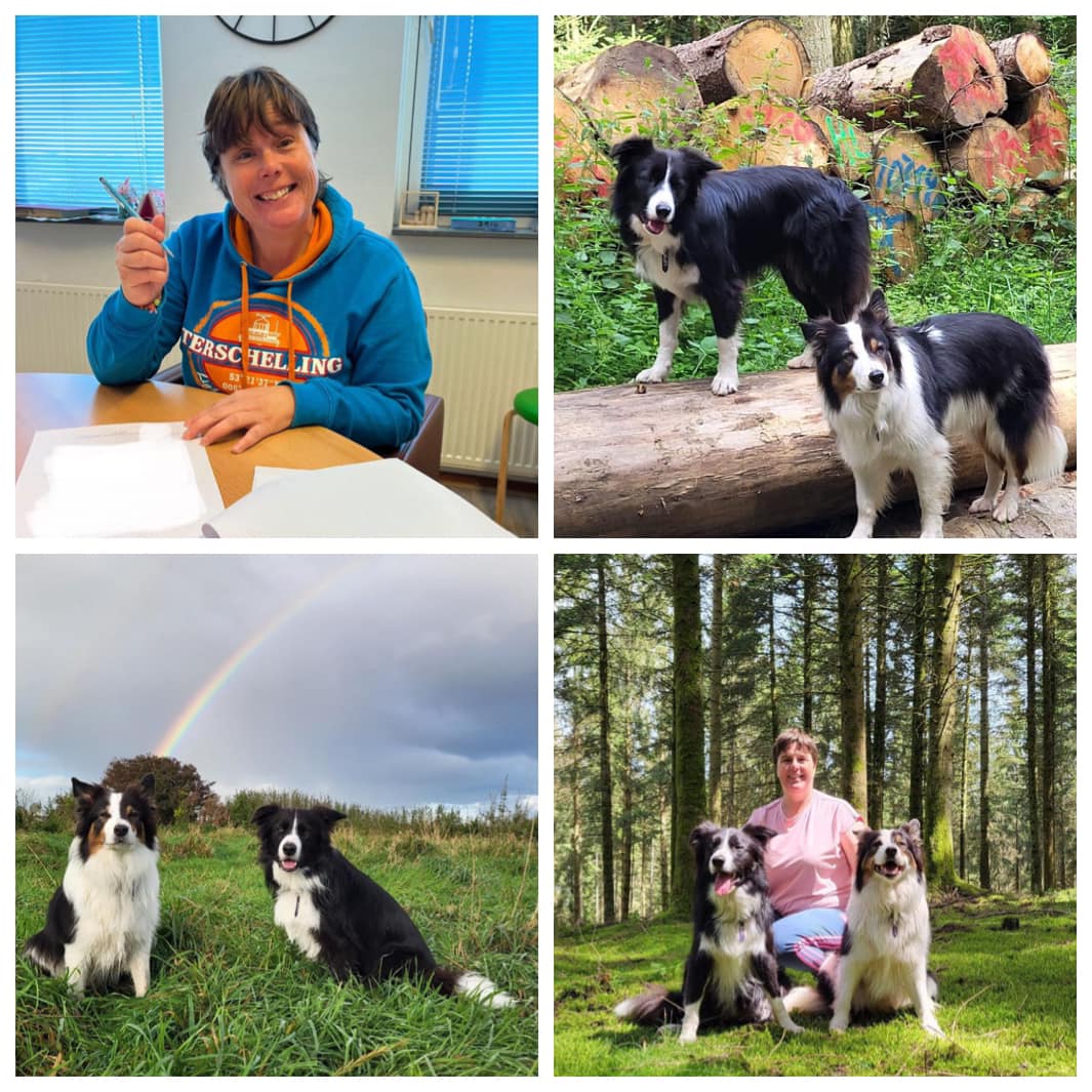 Donna met haar therapiehonden Raffi en Skippy
